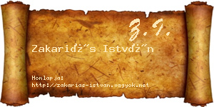 Zakariás István névjegykártya